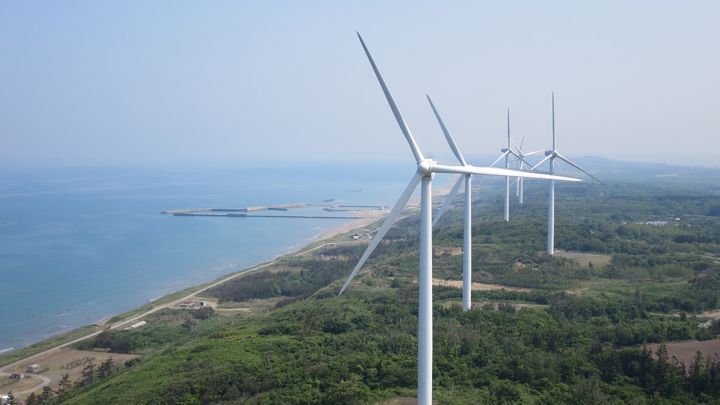 Oga is an ideal site for wind power generation, with average annual wind velocity exceeding 6 m/sat many points. (Oga wind power plant)